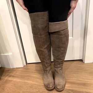 Frye over the knee grey boots 7.5 (zipper added)